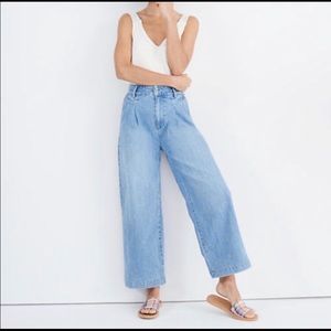 NWT Madewell pleated wide leg jeans